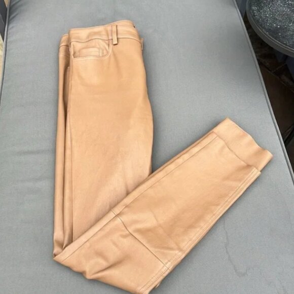 Theory Leather Pants. Tan. SZ 0. - Picture 1 of 7